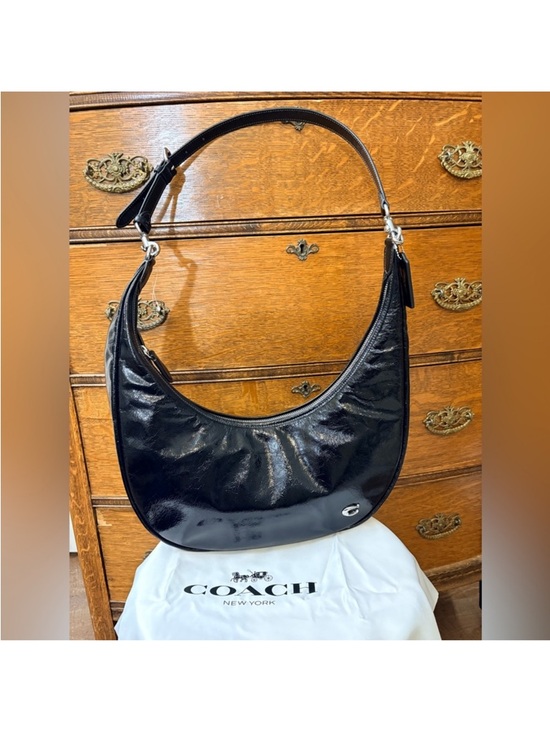 Coach Handbags - Coach Juliet Sling Bag - Black Glazed Crinkled Leather CBG23 + Dust Bag